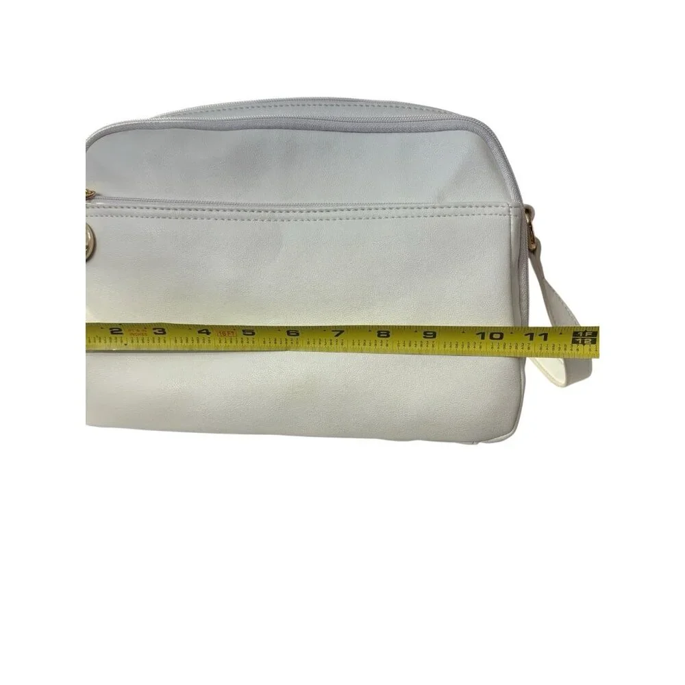 NOS Carryland White Purse Crossbody Bag Vintage w/ Original Tags Zip‎ Close